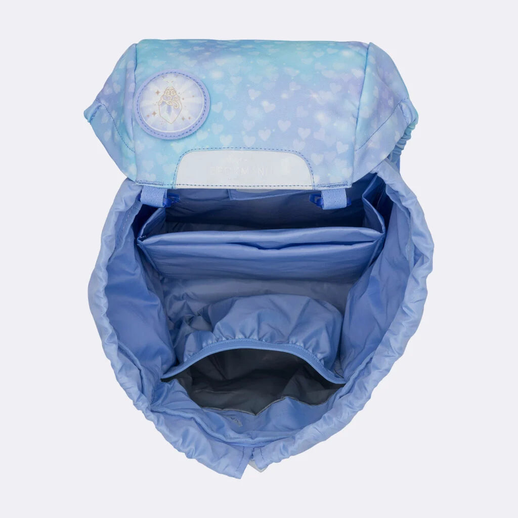 Ghiozdan, rucsac ergonomic cu pernǎ de aer Beckmann, set Active Air FLX 6 piese, Unicorn Princess Ice Blue