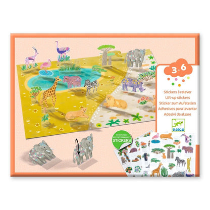 Set creativ de abțibilduri reutilizabile Animale, Djeco