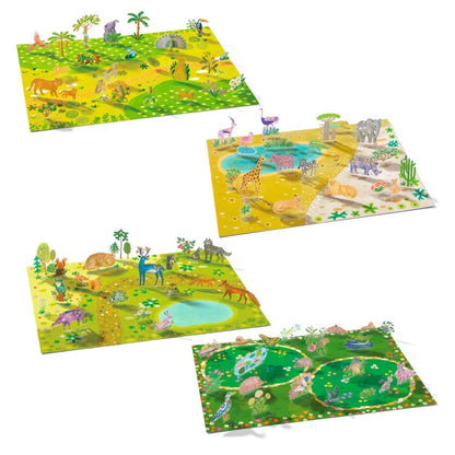 Set creativ de abțibilduri reutilizabile Animale, Djeco