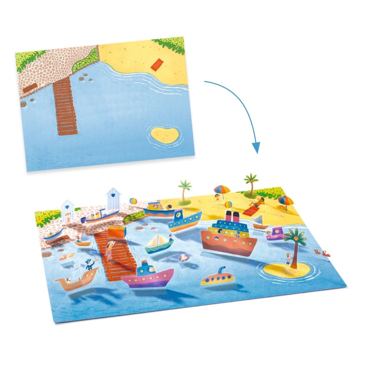 Set creativ de abțibilduri reutilizabile Mașini, Djeco