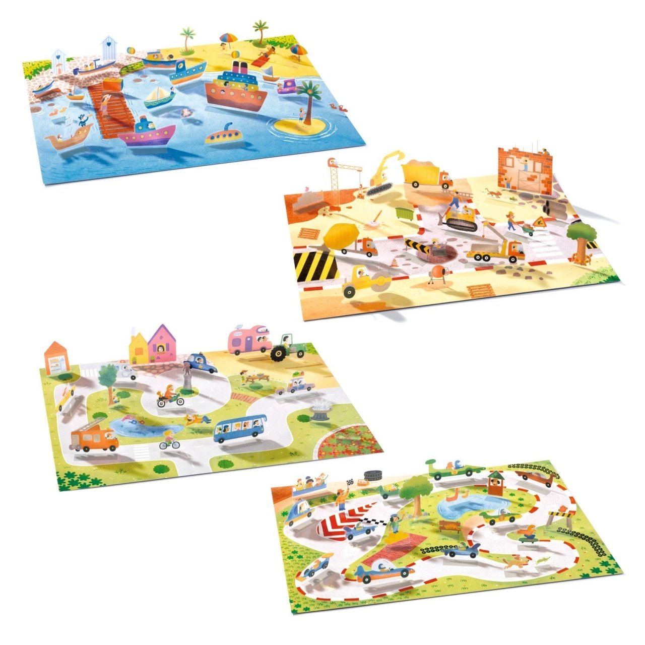 Set creativ de abțibilduri reutilizabile Mașini, Djeco