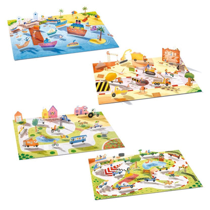 Set creativ de abțibilduri reutilizabile Mașini, Djeco