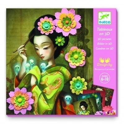 Set creativ Portrete cu flori din hârtie, Djeco