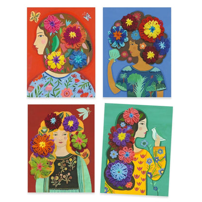 Set creativ Portrete cu flori in păr, Djeco