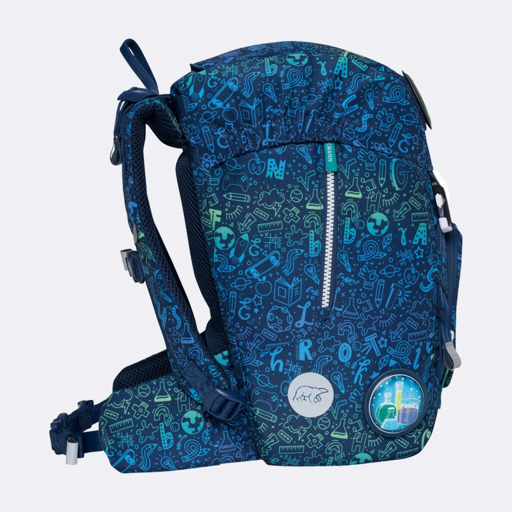 Ghiozdan, rucsac ergonomic cu pernǎ de aer Beckmann, set Active Air FLX 6 piese, Science