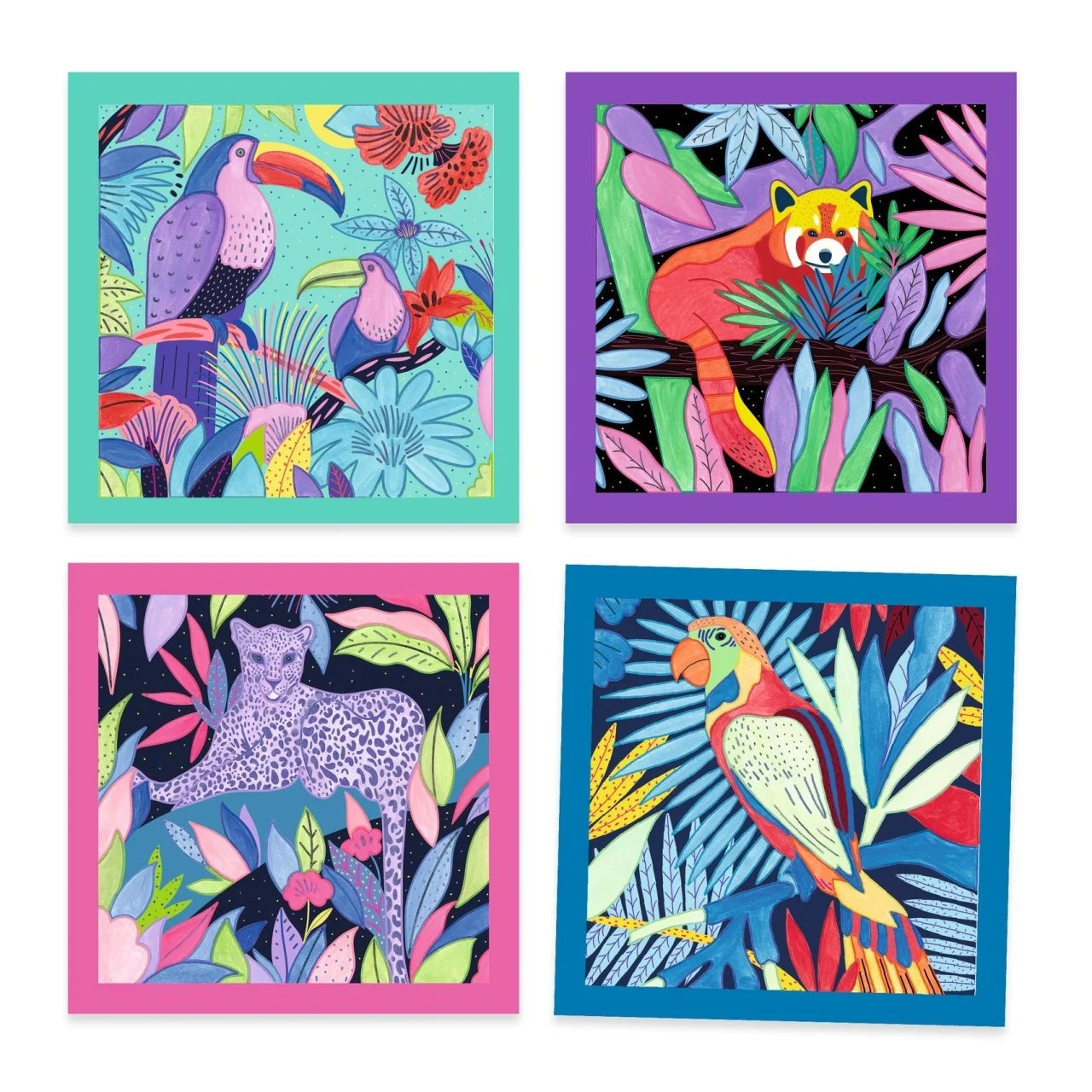 Set de pictură cu paletă de culori - Animale, Djeco