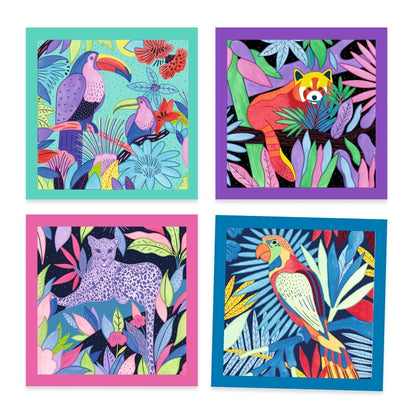 Set de pictură cu paletă de culori - Animale, Djeco