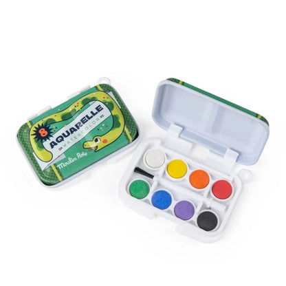 Set mini acuarelă 8 culori cu pensulă – acuarele pentru copii - Moulin Roty