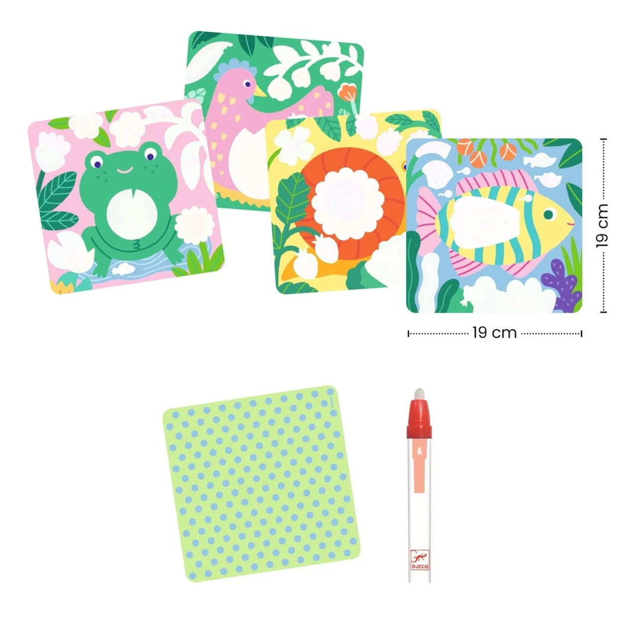 Set Pictură cu Apă Animale din Grădină – Colorat Magic Reutilizabil 18 luni+ | Djeco