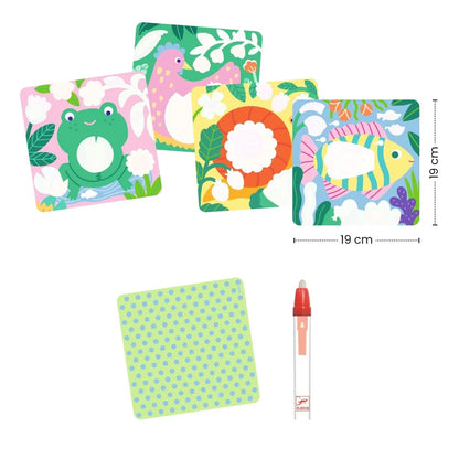 Set Pictură cu Apă Animale din Grădină – Colorat Magic Reutilizabil 18 luni+ | Djeco