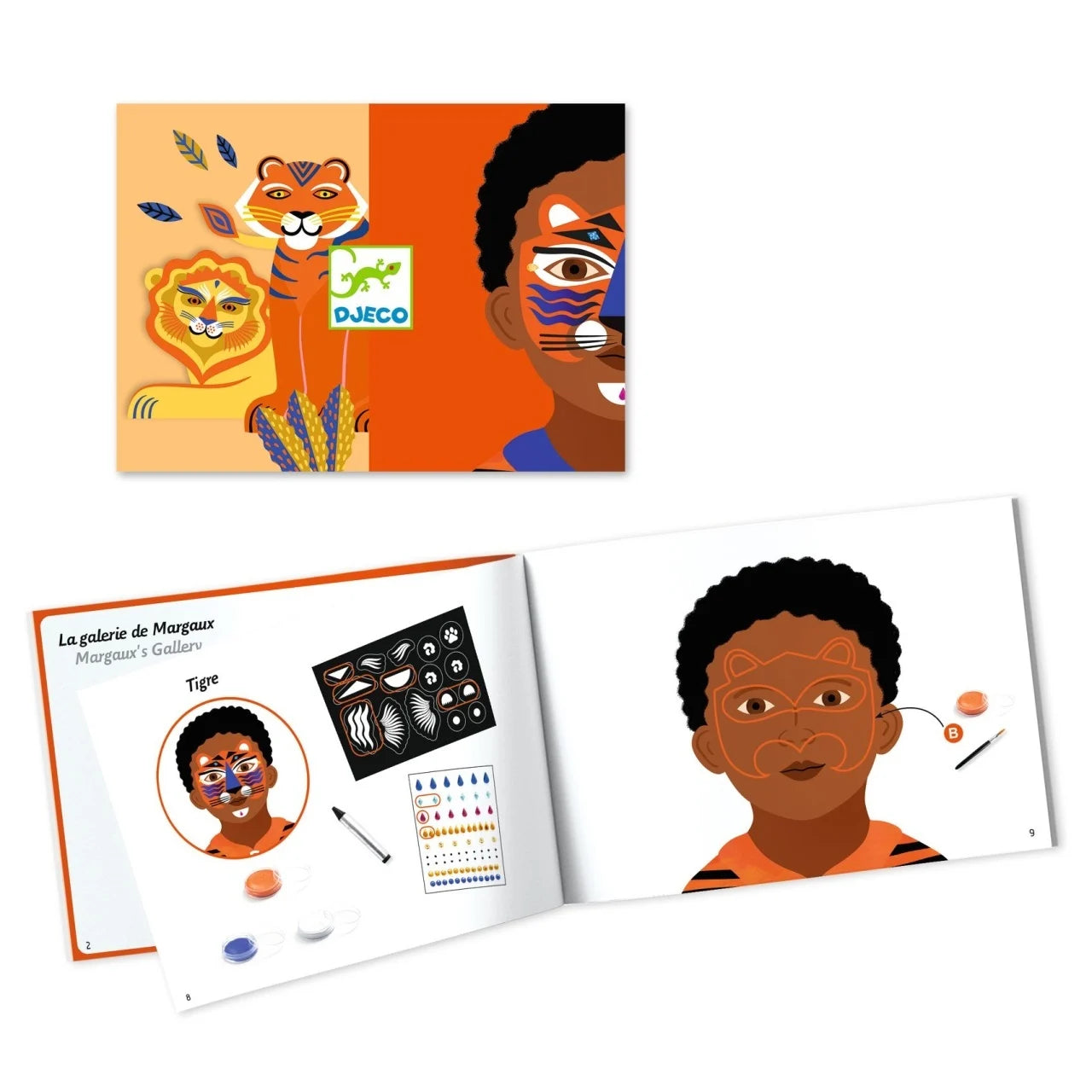 Set pictură pe față Animale sălbatice, Djeco