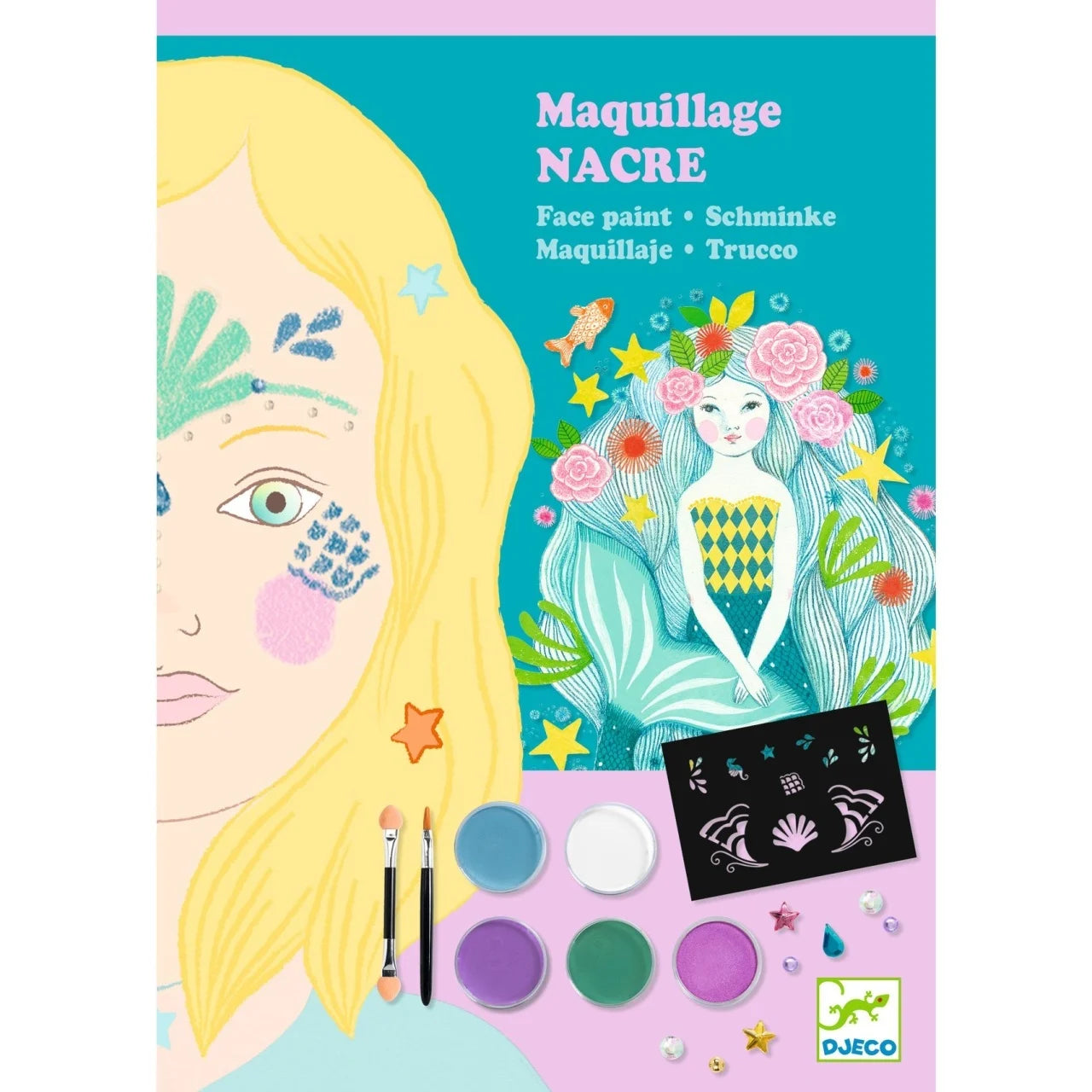 Set pictură pe față, culori sidefate – Djeco