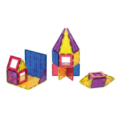 Set Playmags Starter Set 32: 26 piese magnetice de construcție + 6 clickins ABC