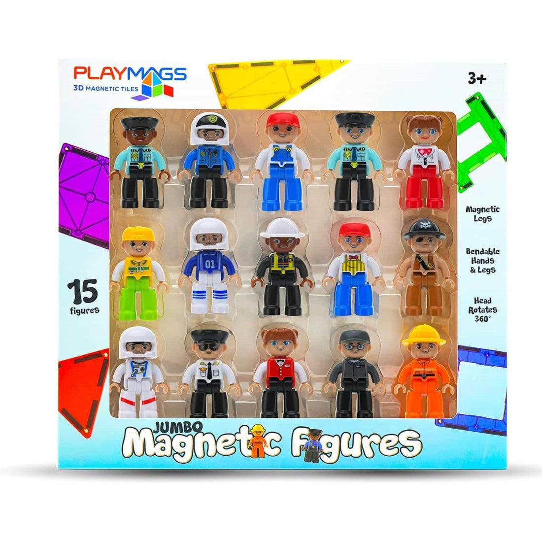 Set Playmags 15 figurine magnetice mari Jumbo