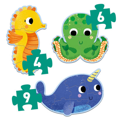 Set Puzzle-uri evolutive Djeco Ocean