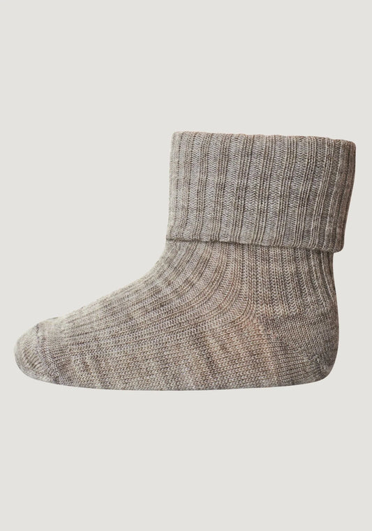 Șosete subțiri extra fine Turn down din lână merinos mp Denmark - Light Brown