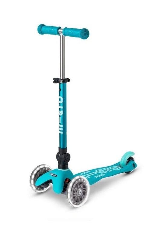 Mini Micro Deluxe Aqua pliabil cu roți luminoase