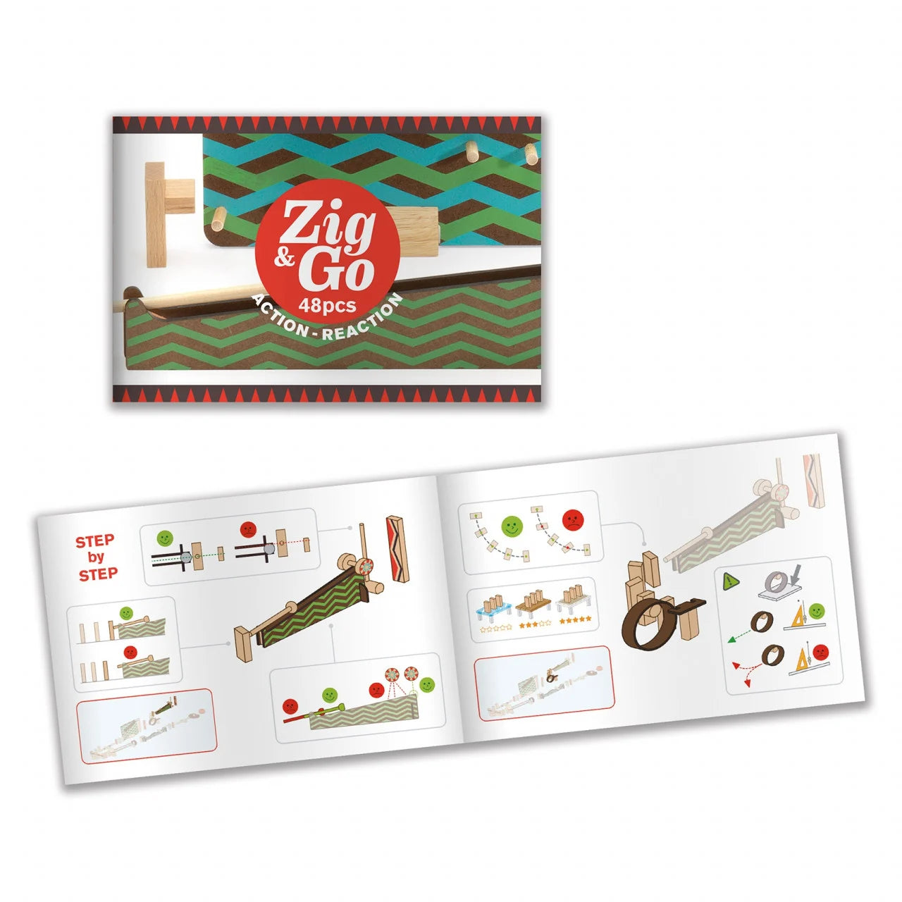 Zig&Go Djeco, set de construcție trasee, 48 piese