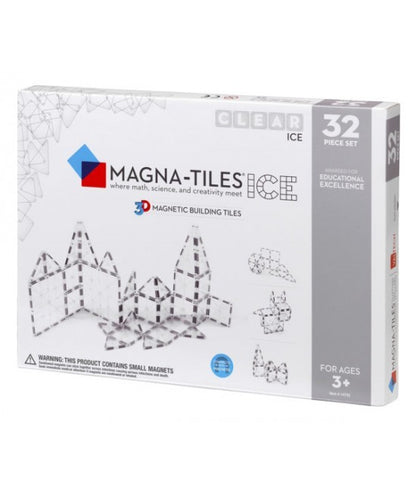 Set Magna-Tiles - 32 Piese Magnetice De Construcție Transparente (ICE)