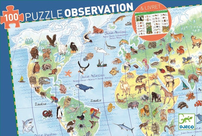 Puzzle observație Djeco Animalele lumii