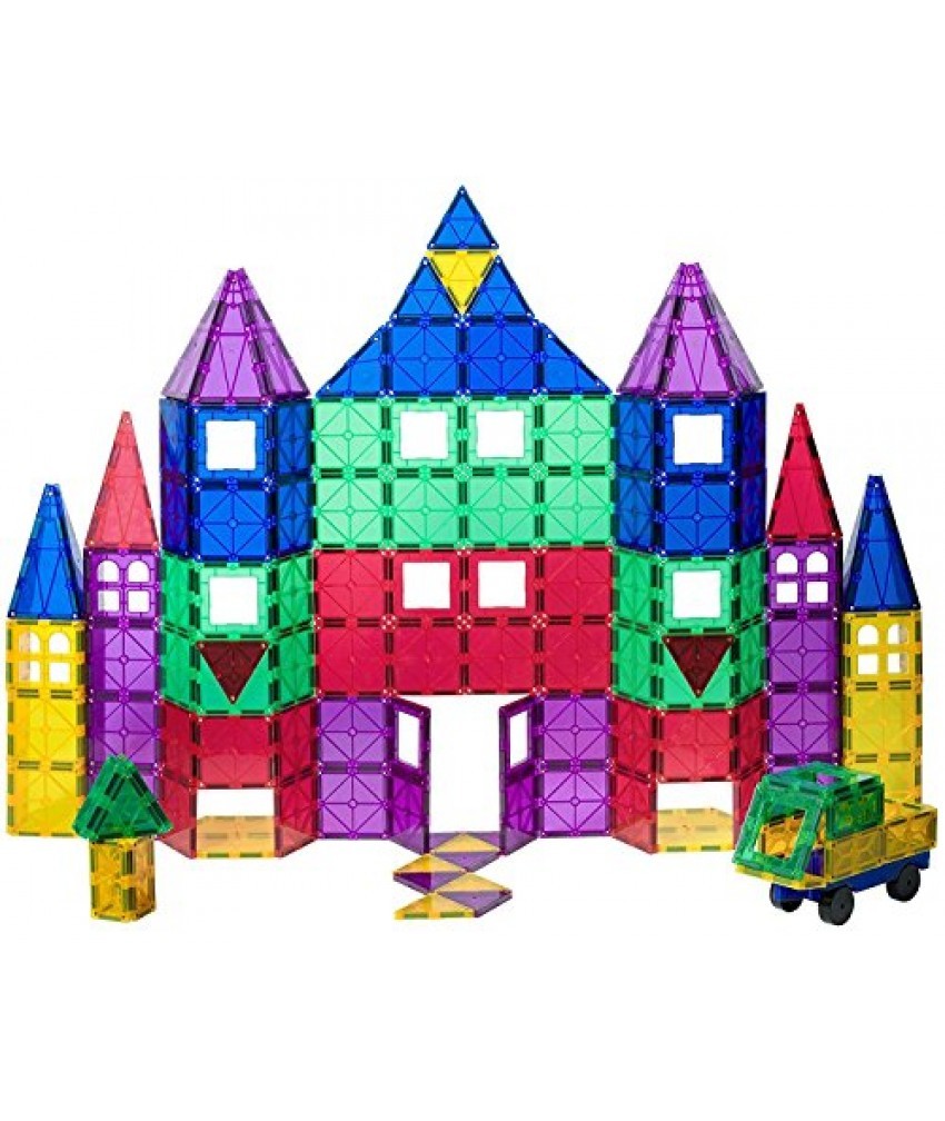 Set Playmags - 100 Piese Magnetice De Construcție + 18 Accesorii