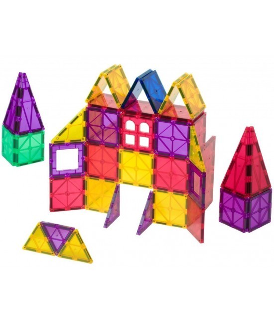 Set Playmags - 60 Piese Magnetice De Construcție + 6 Accesorii