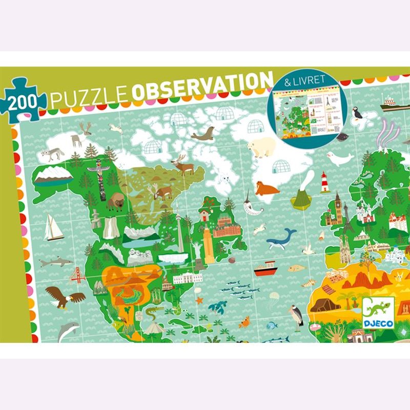 Puzzle observație Djeco În jurul lumii
