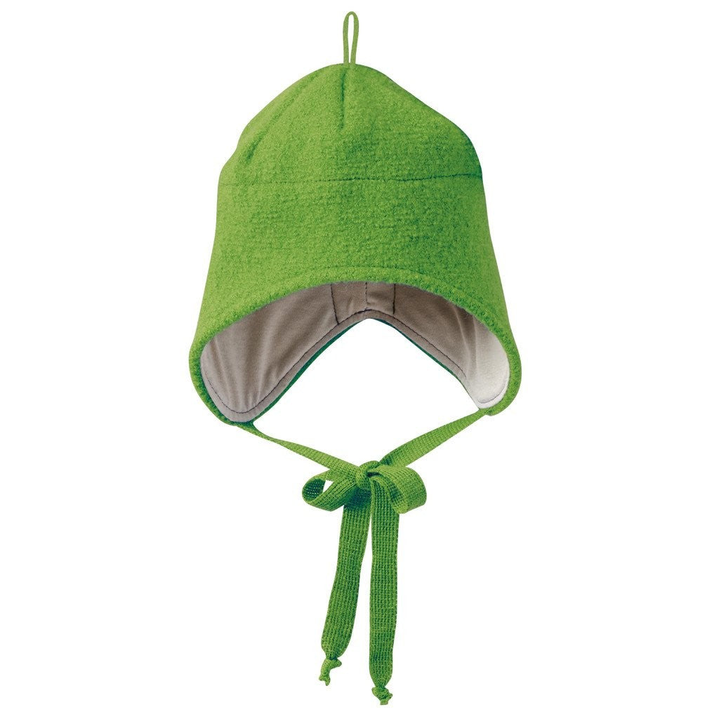 Caciula Disana din lana organica boiled wool - Green
