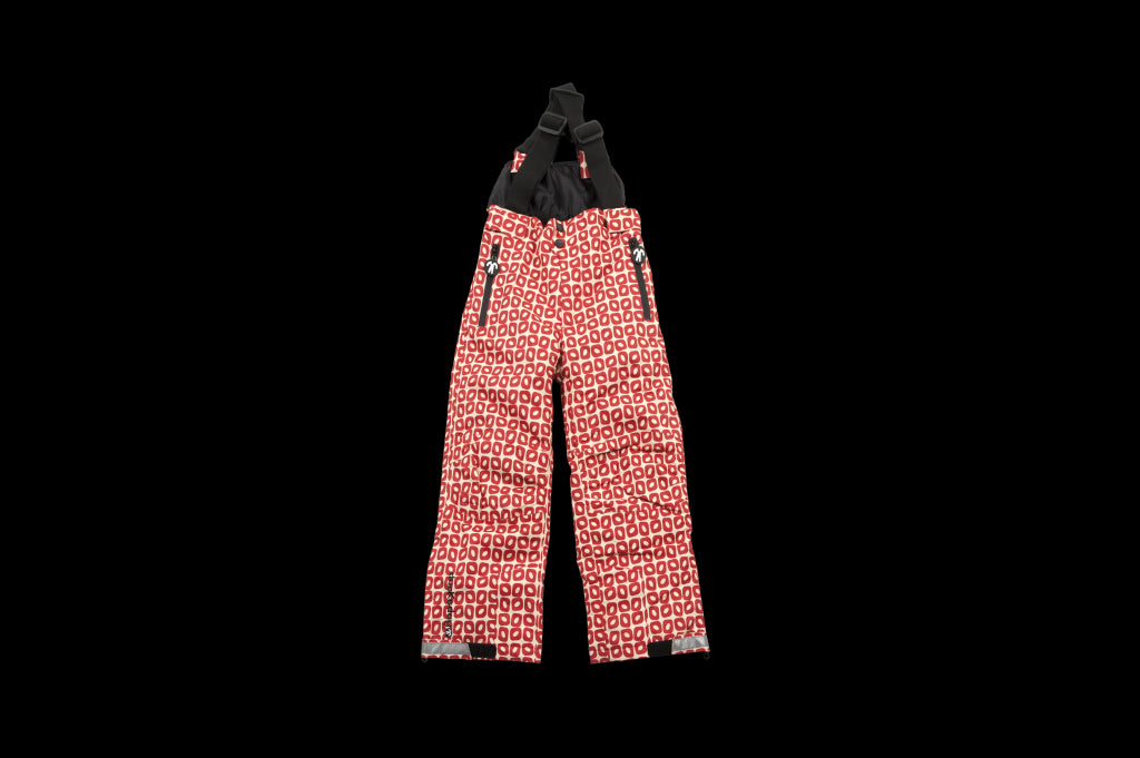 Pantaloni de iarna cu bretele funky red - Ducksday