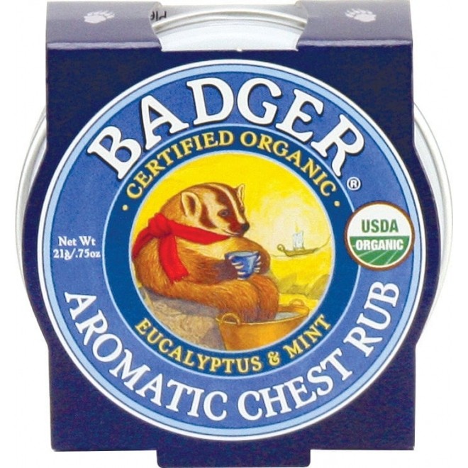 Mini balsam aromatic pt. desfundarea nasului si respiratie regulata - Chest Rub Badger 21 g