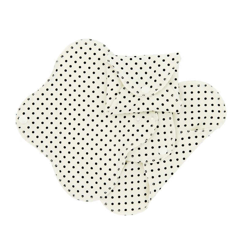 Absorbante intime din bumbac organic Panty liners - ImseVimse (3 buc) - Black Dots