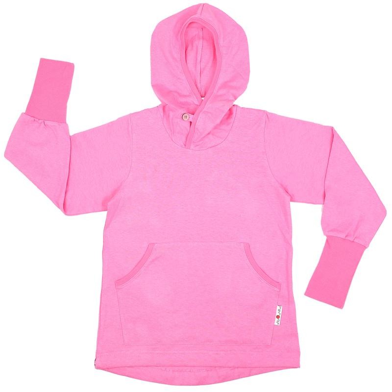 Hoodie ManyMonths Kangaroo cânepă și bumbac organic - Pink Peony