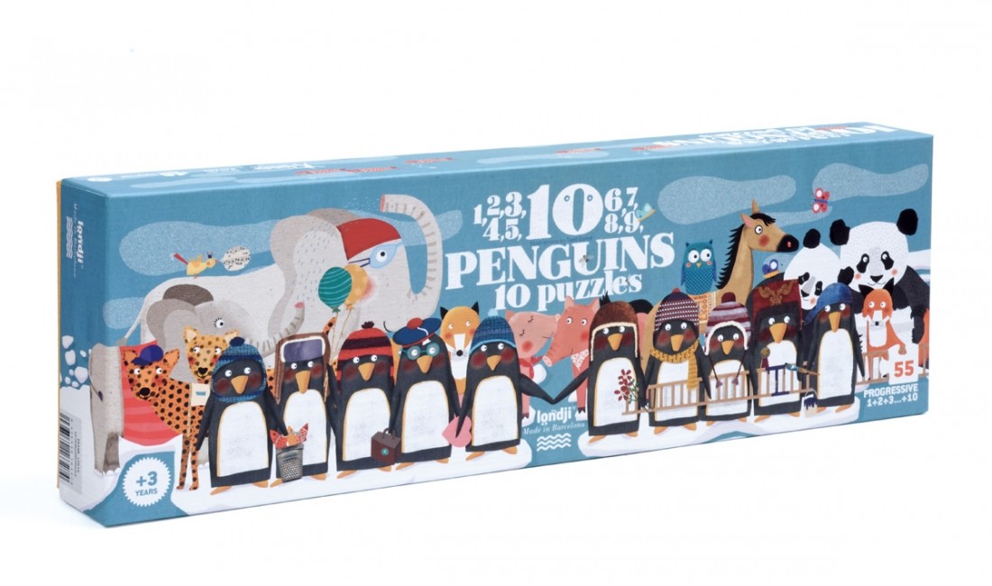 Puzzle progresiv 1,2,3...10 pinguini Londji