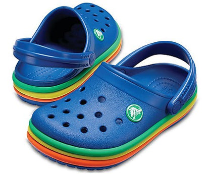 Slapi Crocs (Kids' Crocband™ Rainbow Clog) - Blue Jean