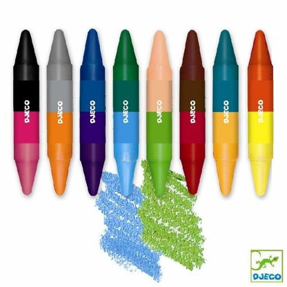 Creioane de colorat duble Djeco