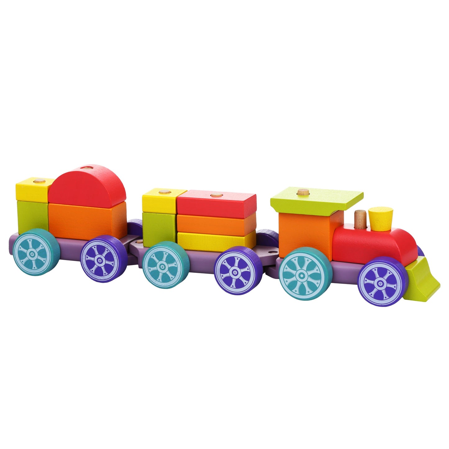Jucărie din lemn Cubika - Trenuleț Rainbow Express