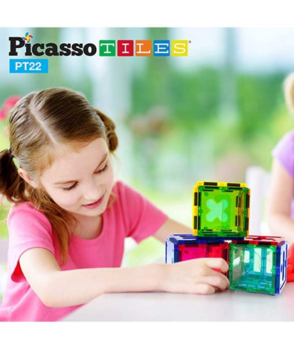 Set PicassoTiles Numerical - 22 Piese magnetice de constructie colorate