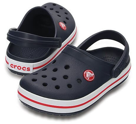 Slapi Crocs (Kids' Crocband™ Clog) - Navy/Red