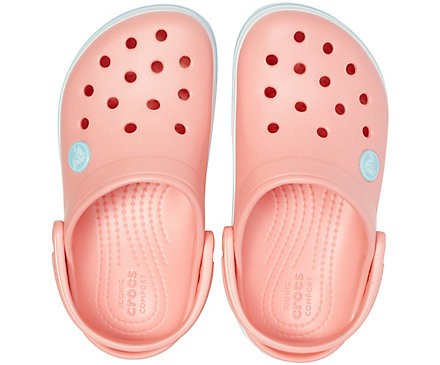 Slapi Crocs (Kids' Crocband™ Clog) - Melon / Ice Blue