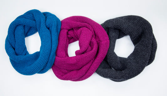 Pickapooh - Fular circular din lana cu matase violet-dhalia