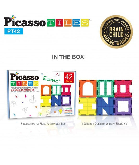 Set Picasso Tiles - 42 De Piese (6 Forme Diferite)