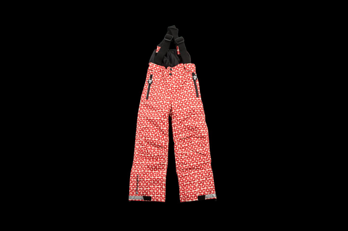 Pantaloni de iarna cu bretele funky red - Ducksday