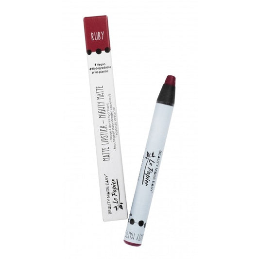 Creion - ruj hidratant mat, RUBY, zero plastic, Beauty Made Easy, 6 g