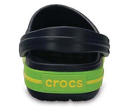 Slapi Crocs (Kids' Crocband™ Clog) - Navy / Volt Green