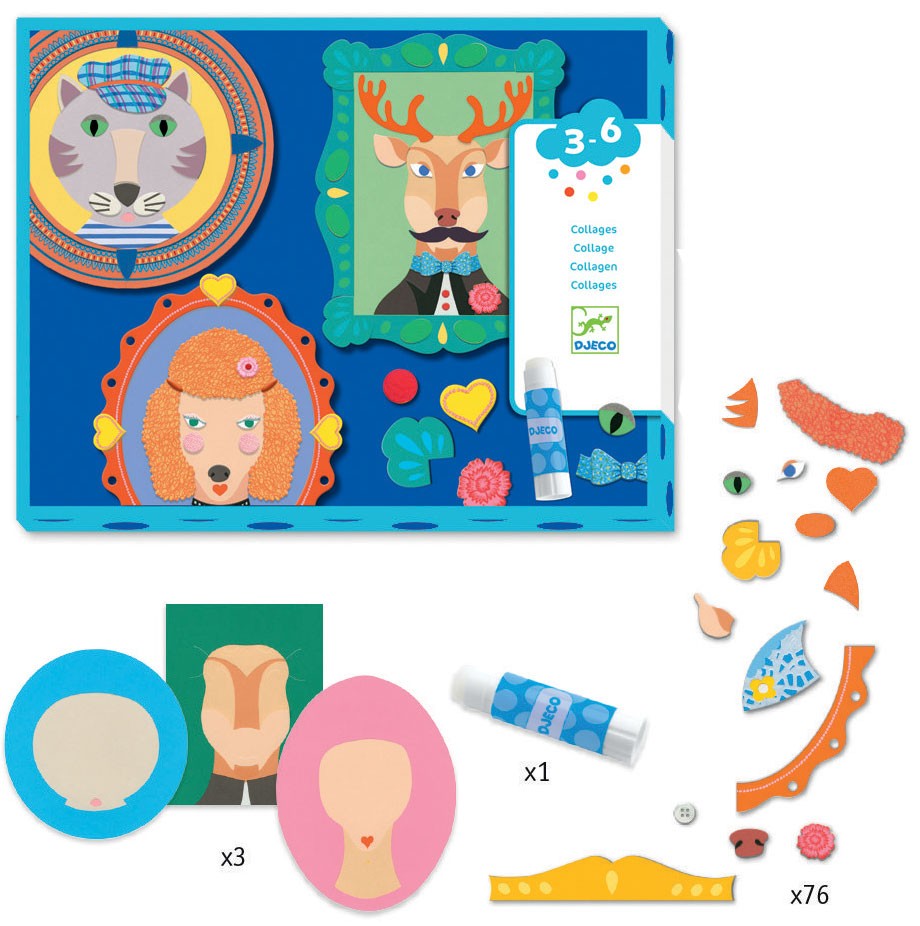 Set creativ colaje Djeco, Portrete de familie