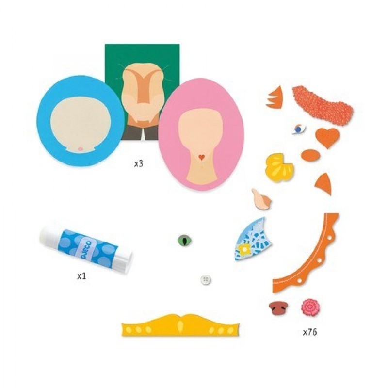 Set creativ colaje Djeco, Portrete de familie