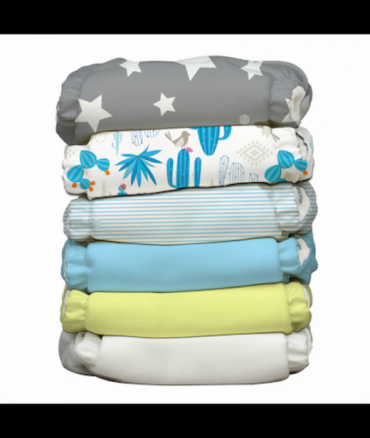 Set 6 Scutece Textile Charlie Banana Dessert  Cu Inserturi Noi Cu Fleece (Scutece Hibrid, Cu Buzunar Sau AI2)