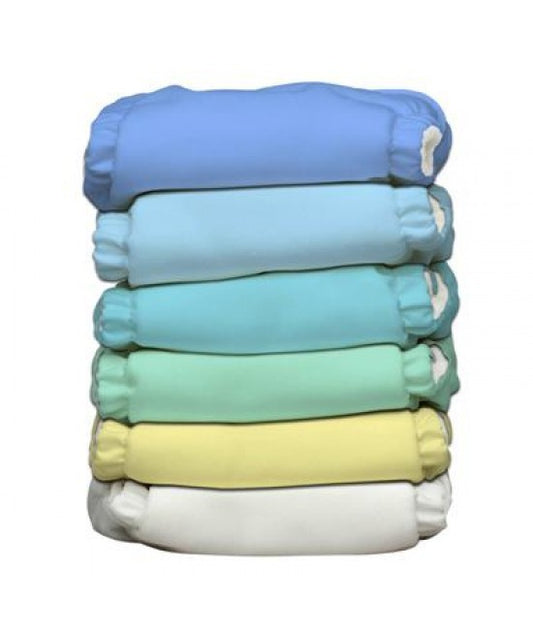 Set 6 Scutece Textile Charlie Banana Unisex Pastel Cu Inserturi Noi Cu Fleece (Scutece Hibrid, Cu Buzunar Sau AI2) 