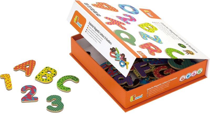 Set de litere și numere magnetice (77 piese) - Viga