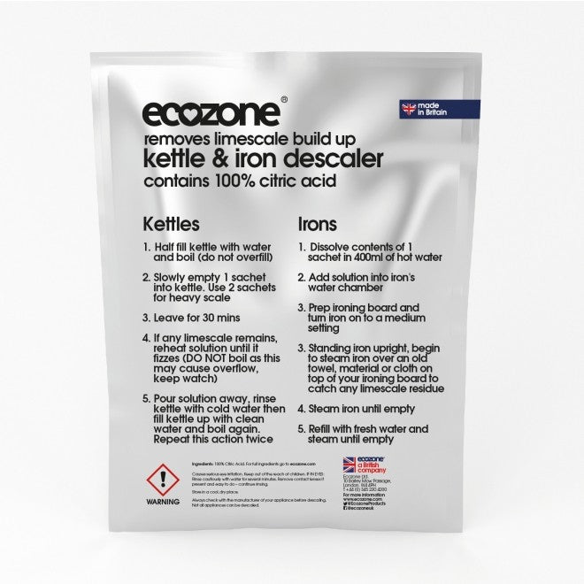 Detartrant pentru fierbător și fier de călcat, Ecozone, 3 buc